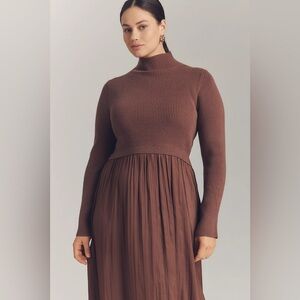 Thea Long-Sleeve Twofer Maxi Dress